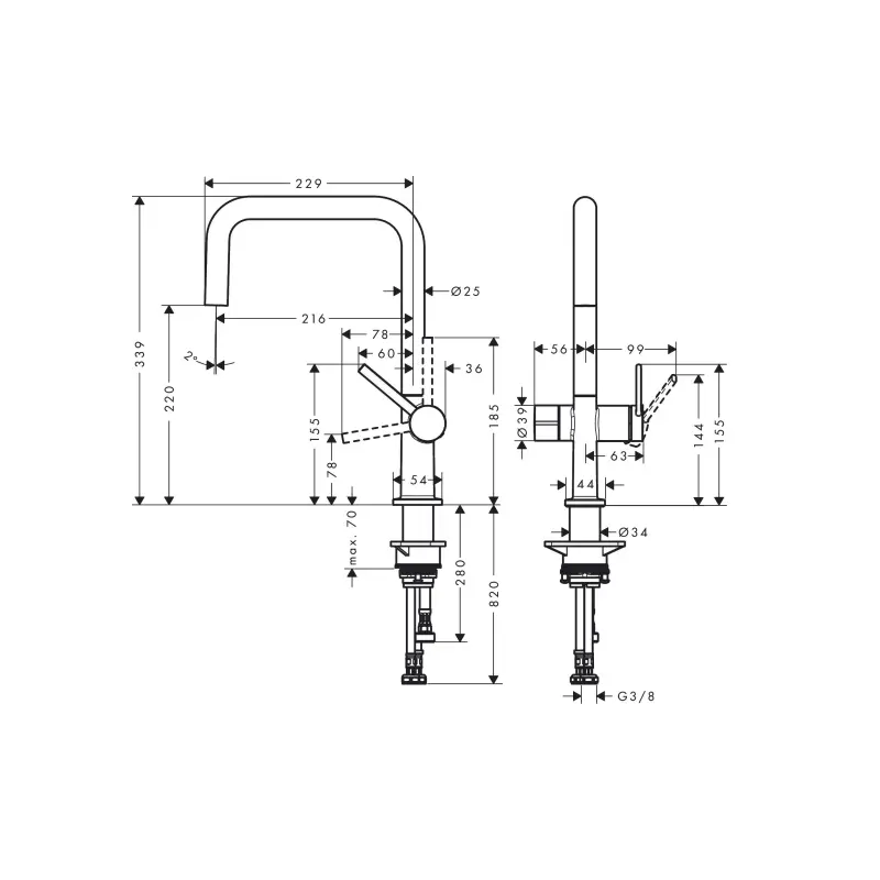 Hansgrohe Talis M54 U 220 slavina za sudoperu