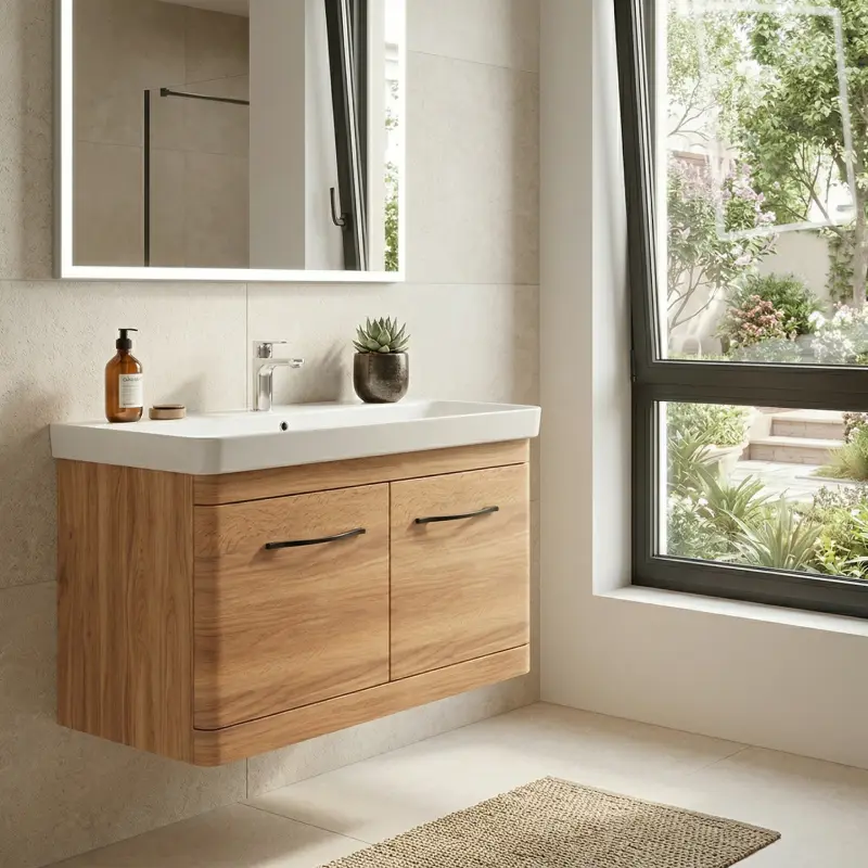 Pino Art Luxor 80 cm lavabo sa ormaricem sa vratima drvo