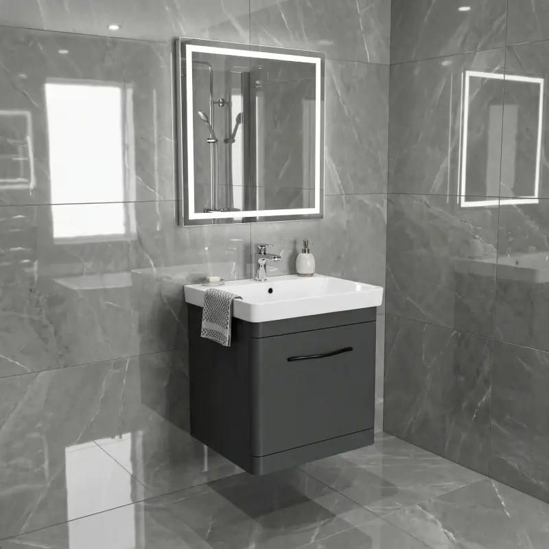 Lavabo sa ormaricem sa vratima Pino Art Luxor 50 cm antracit