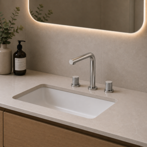 Rosan S2 230309 visoka dvoručna slavina za lavabo montirana uz nadgradni lavabo