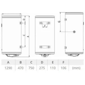 TERMORAD BT 150 l 12150000 tehnički crtež