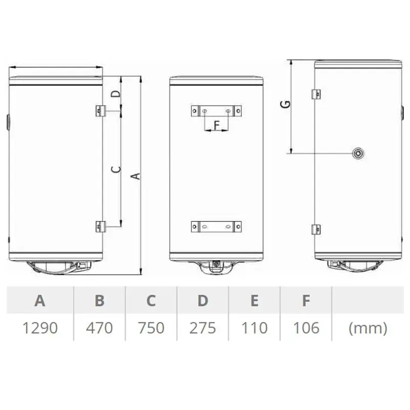 TERMORAD BT 150 l 12150000 tehnički crtež