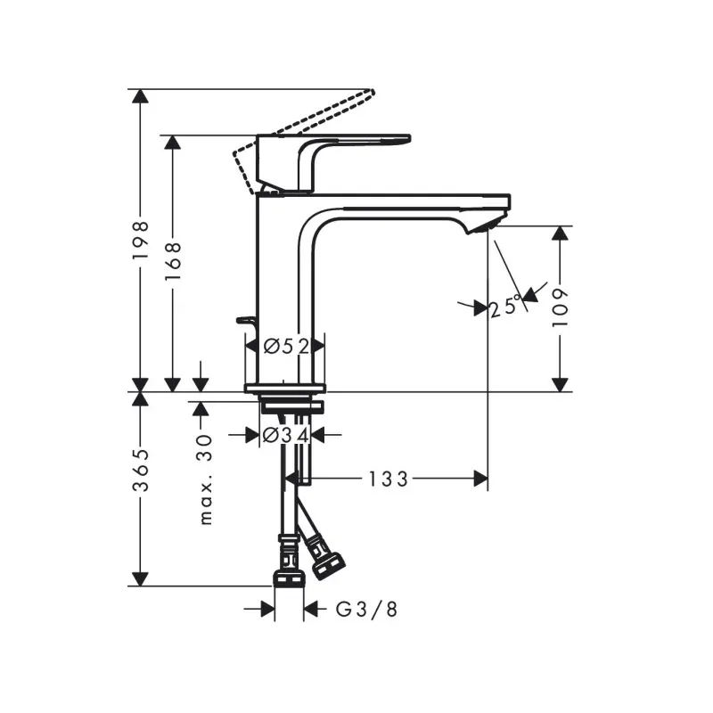 Hansgrohe Rebris E 110 slavina za lavabo sa pop-up sifonom (72559000) - Slika 3