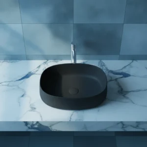 Olympia Wave ovalni nadgradni lavabo 52 × 40 cm crna mat (WAV42RE50023)