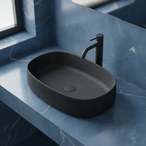 Olympia Wave ovalni nadgradni lavabo 62 × 40 cm crna mat (WAV42RE60023)