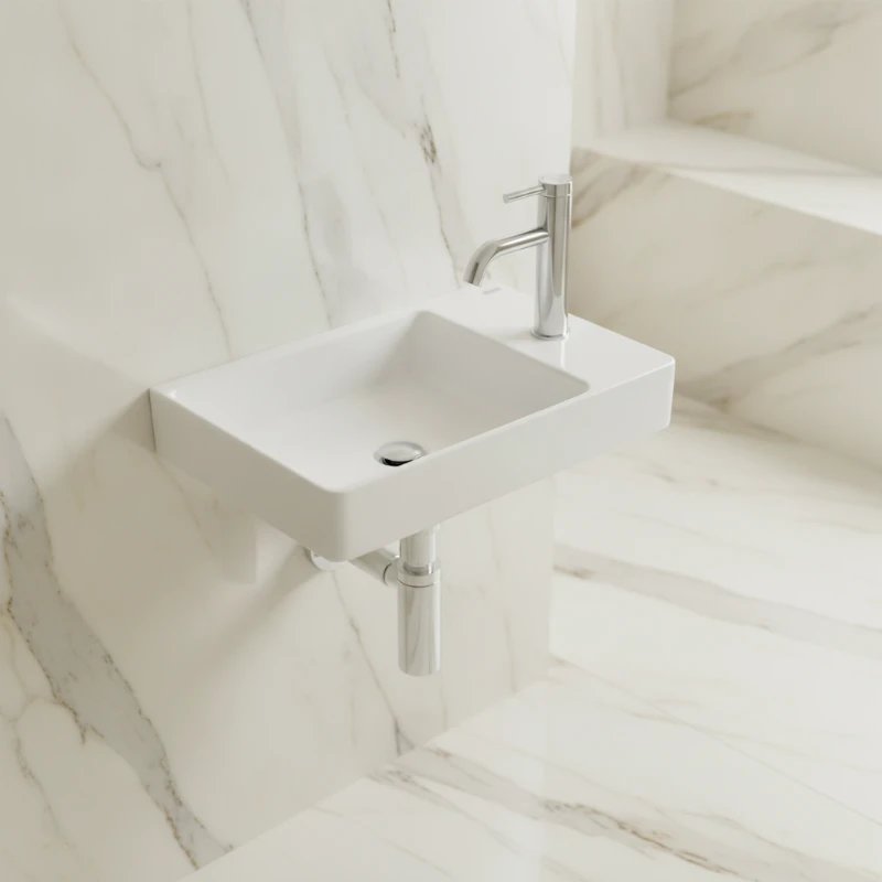 Roca Ona kompaktni konzolni lavabo 45×26 cm sa posudom levo (A327681000)