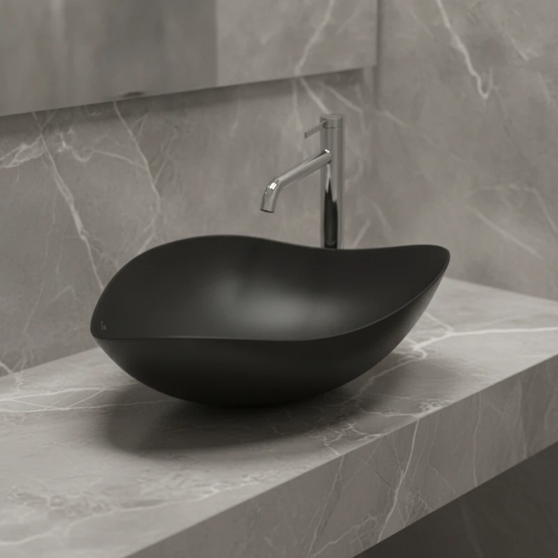 Roca Ruy Ohtake nadgradni lavabo 54×37,5 cm – mat crna (A327A13080)