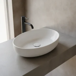 Olympia Metamorfosi ovalni nadgradni lavabo 55 × 42 cm beli (MET42O6001)