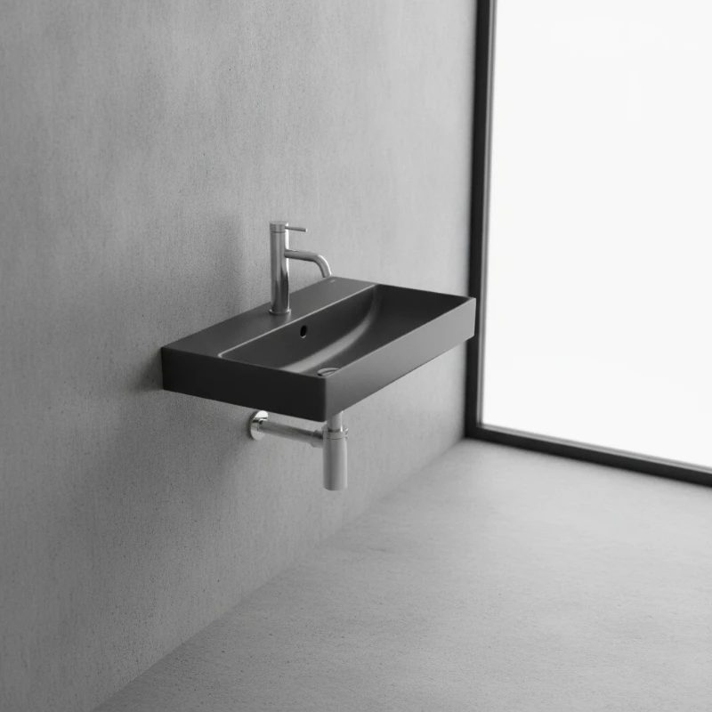 Roca Ona kompaktni konzolni lavabo 55×36 cm – mat crna (A327683080)