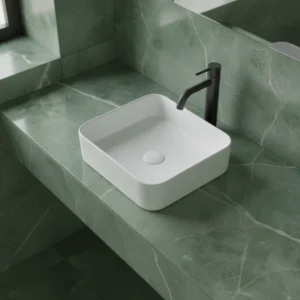Olympia Smash kvadratni nadgradni lavabo 40 × 40 cm beli (SMA42QU40001)