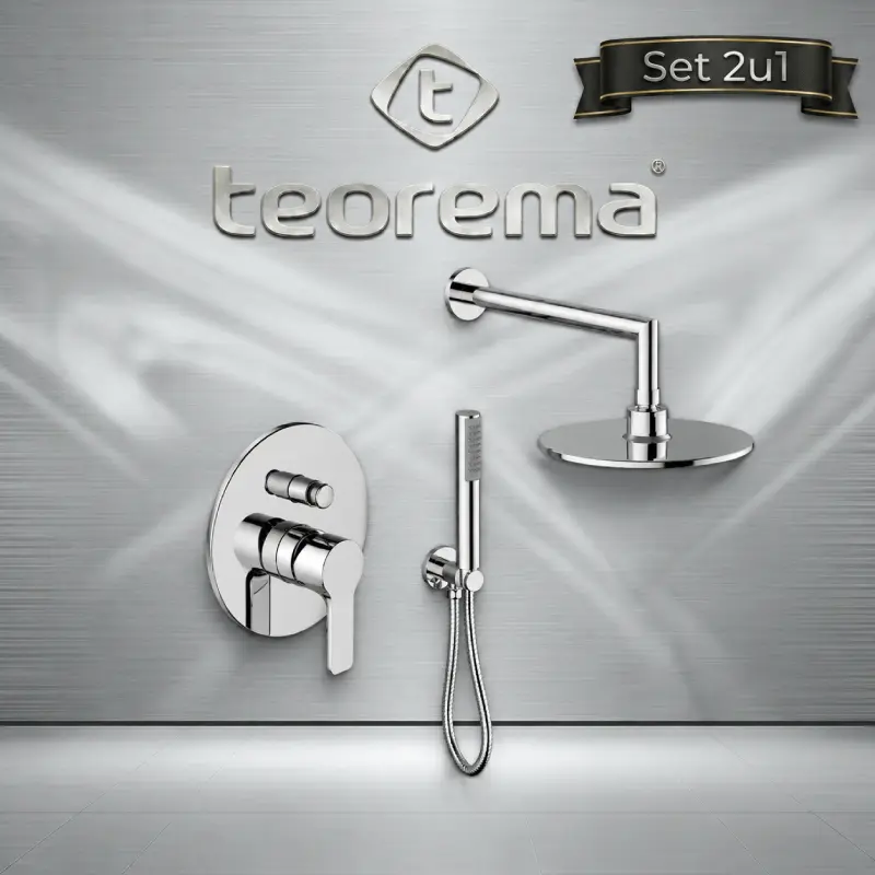 Teorema 2u1 set 8601011 ugradni mešač sa prebacivačem i 0900411 tuš set hrom