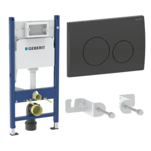 Geberit DuofixBasic Delta set sa mat crnom Delta20 tipkom i zidnim sidrima