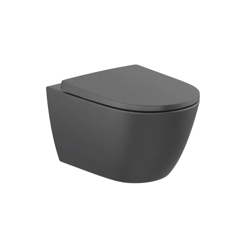 Roca Ona A346687080 konzolna Rimless WC šolja u mat crnoj boji