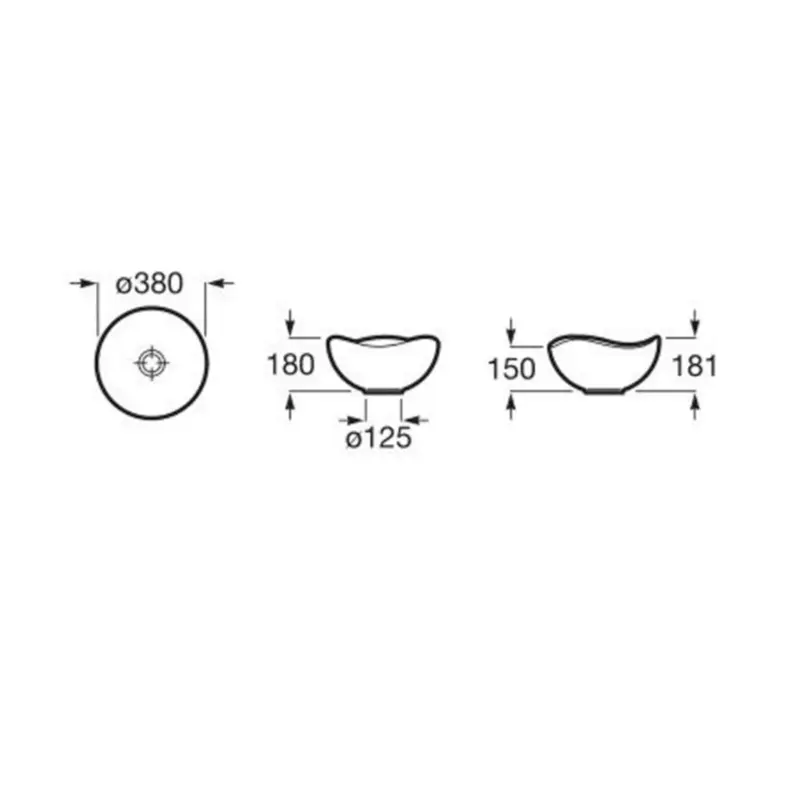 Roca Ruy Ohtake A327A15080 mat crni okrugli nadgradni lavabo Ø38 cm