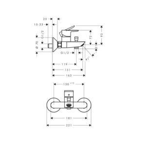 Hansgrohe Neovis Q slavina za kadu hrom 71481000