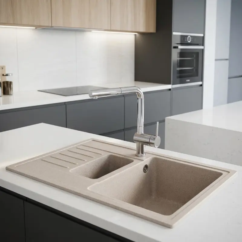 Metalac xQuadro Plus 1.5D granitna sudopera 78x50 cm bež 158551