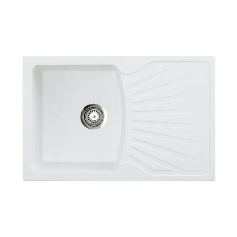 Metalac xQuadro Plus granitna sudopera 77x50 cm bela 137409