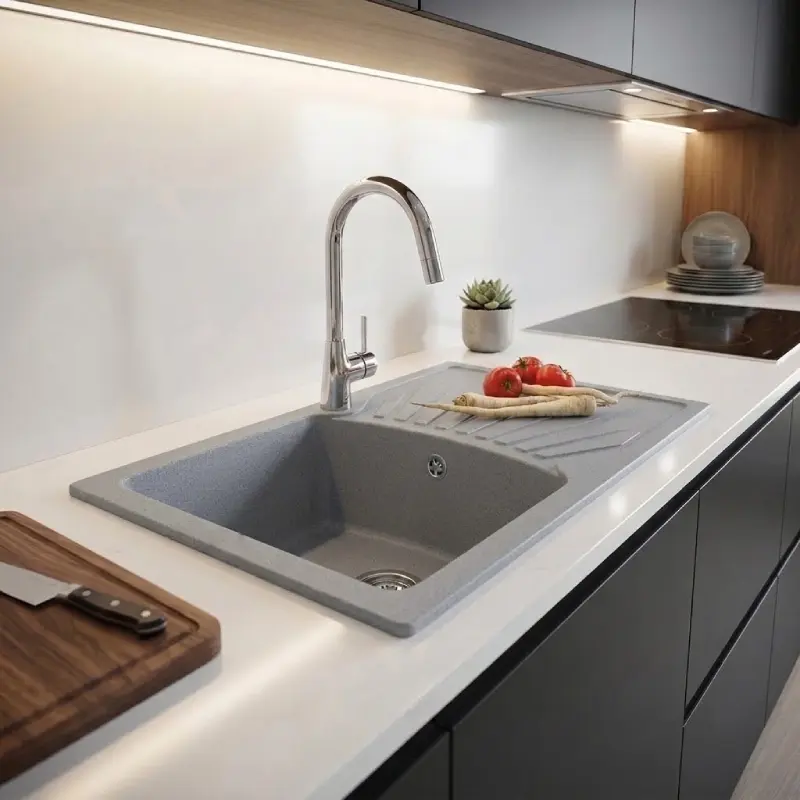 Metalac xQuadro Plus granitna sudopera 77x50 cm grafit (372985) - Slika 2