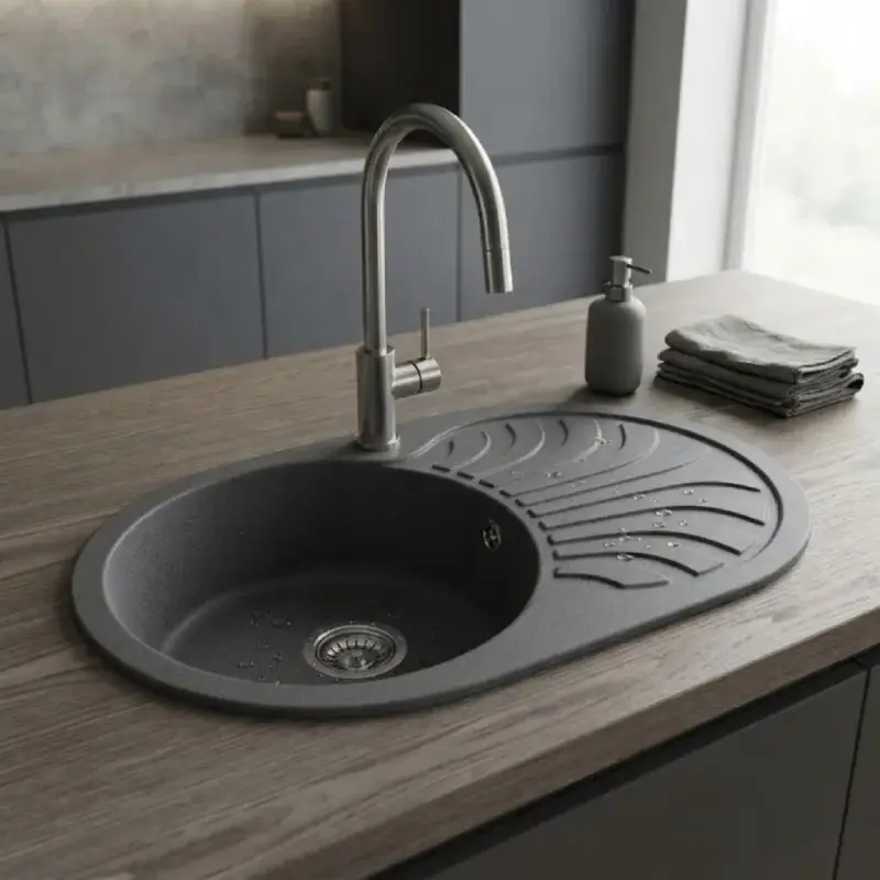 Metalac xVenera Plus granitna sudopera 78x50 cm crna (129067) - Slika 2