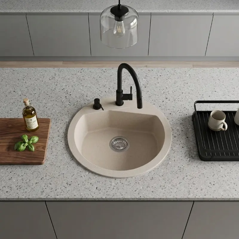 Metalac xVesta granitna sudopera Ø52 cm bež 188615