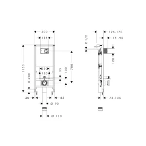 Hansgrohe iFrame universal ugradni vodokotlić 01022180 Hansgrohe iFrame universal ugradni vodokotlić za konzolnu WC šolju 01022180