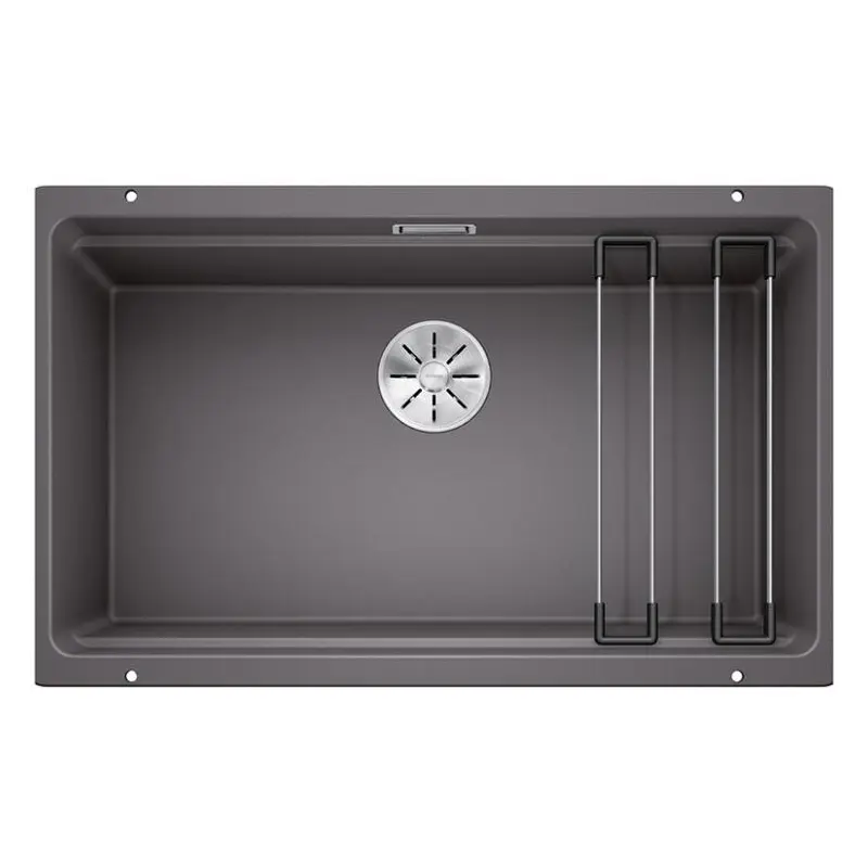 Blanco Etagon 700-U granitna podgradna sudopera stena siva 73x46 cm sa dve ETAGON inox šine 525168