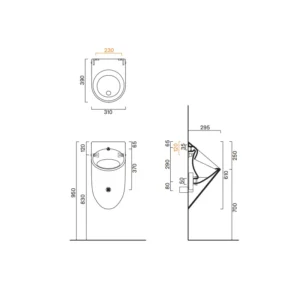 Catalano Comfort 61 zidni pisoar beli sjaj C-0932611001