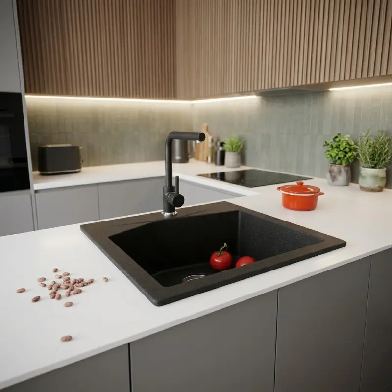 Metalac xLinea 50 granitna sudopera 50x50 cm crna 189151
